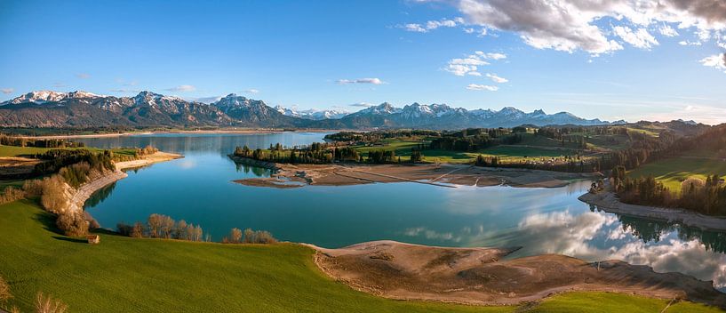 Forggensee mit Blick auf die Allgäuer  Alpen von Leo Schindzielorz