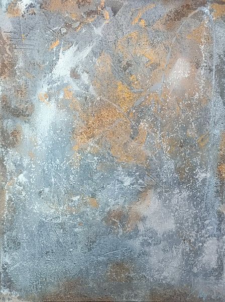 Gold rush grey white abstract modern by Carina