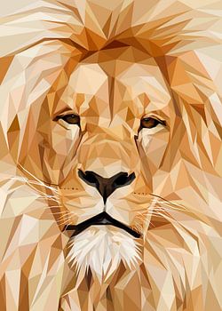 Löwe Nahaufnahme Portrait Low Poly