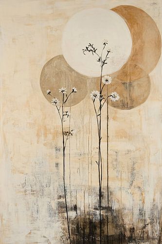 Minimalistisch bloemenontwerp in aardetinten