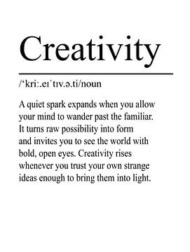 Creativity Definition - White