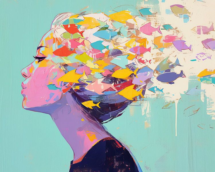 Women's Painting | Colorful Thoughts by Eye catching paintings