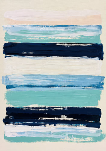 Abstract stripes in blue and turquoise