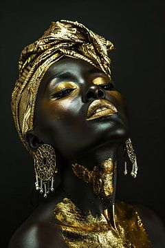Elegantie in zwart en goud van Poster Art Shop