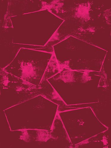 Fuchsia en wijnrood. Sterren. Kleurrijke abstracte kunst.