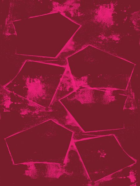 Fuchsia und Weinrot. Sterne. Bunte abstrakte Kunst. von Dina Dankers