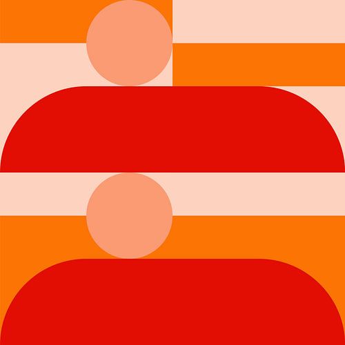 Funky retro geometrische 5. Moderne abstracte kunst in heldere kleuren.