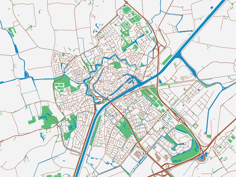 Map of Middelburg in the style Urban Ivory by De Kaartenwinkel