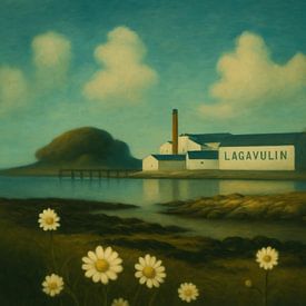 Margrieten en whisky, een zomerbeeld van Lagavulin van Thijs Schouten