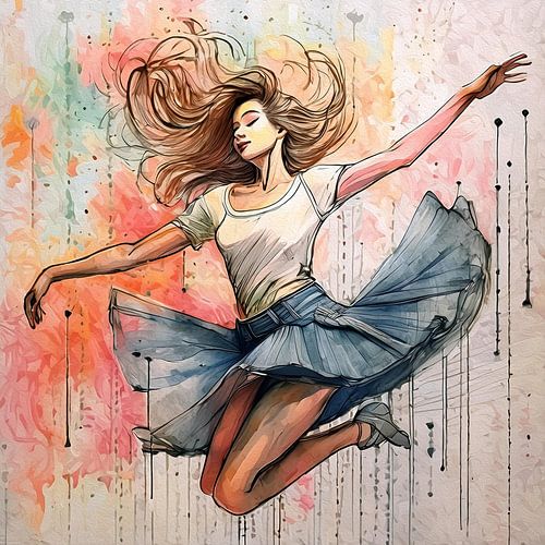 Ballet danseres maakt een sierlijke sprong