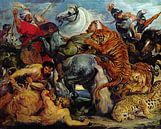 Die Tigerjagd, Peter Paul Rubens von Meisterhafte Meister Miniaturansicht