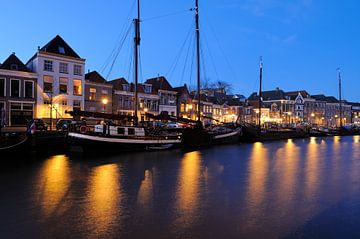 Thorbeckegracht in Zwolle in the evening by Merijn van der Vliet