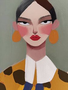 Modernes Porträt, hippe Illustration