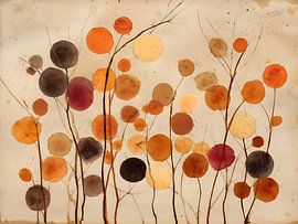Abstrakte, minimalistische botanische Malerei