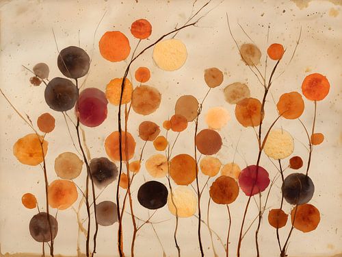 Abstrakte, minimalistische botanische Malerei