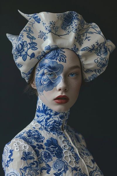 Delft Blue Portrait by Ernst Leijdekkers