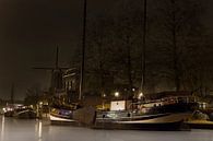 Oude haven van Gouda in de winter van Eus Driessen thumbnail