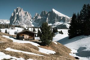 Hütte auf der Seiser Alm
