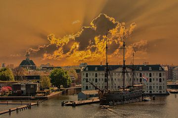 Sunset, Amsterdam, The netherlands van Maarten Kost