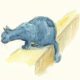 Neugierige Katze bereit zum Sprung von Karen Kaspar