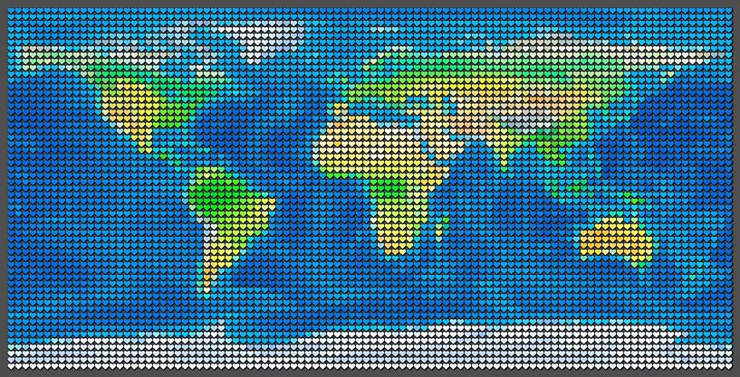 Valentine's World Map by Frans Blok - photos, art and other wall decoration