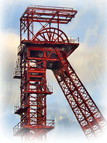 Tour de forage en couleurs d'eau par Edgar Schermaul