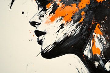 Silhouette of a woman in bright colours by Poster Art Shop