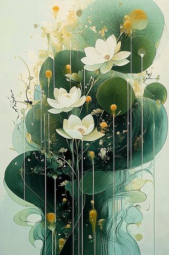 Dance of White Lotus Flowers no.4