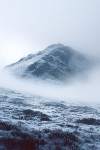 Mystical Mountain Peak in Monochrome Mist by Art & Soul Creations