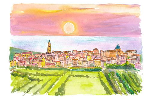 Aussicht vom Montepagano-Hügel über die Adria und die Stadt