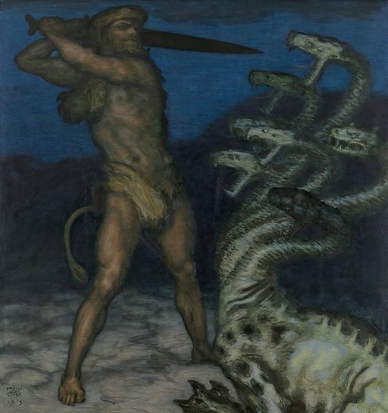 Franz von Stuck - Hercules en de Hydra (1915) van Peter Balan