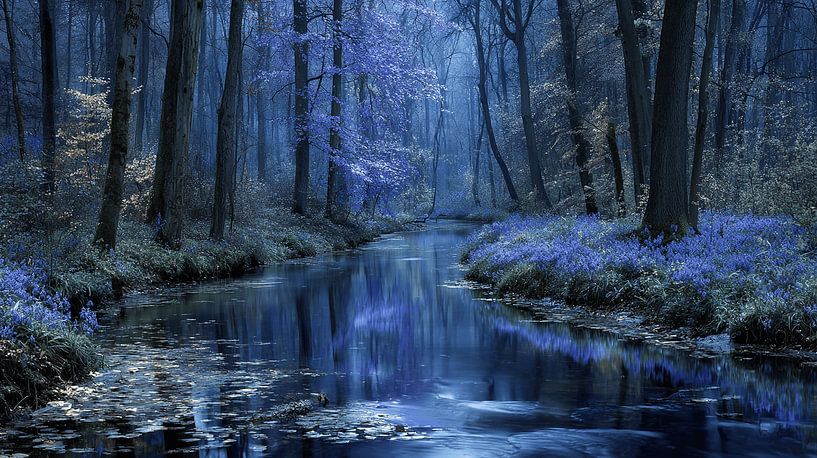 The Whispering Blue Hour | where the night still dare not leave the river by Karina Brouwer