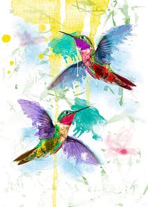 vrolijke kolibries van Beeldmeester