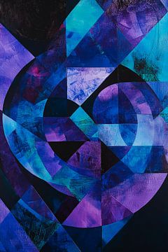 Harmonies géométriques en bleu et violet sur Poster Art Shop