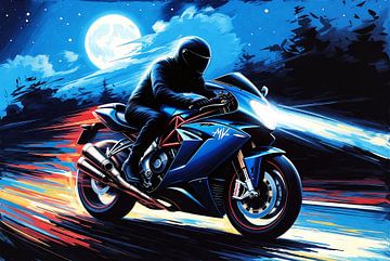 Through the night on a motorbike XI by DeVerviersBelgium