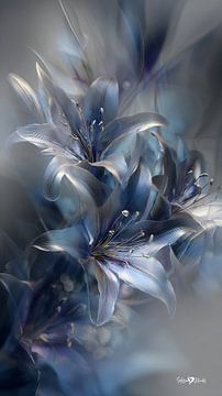Blume in Blau von Gelissen Artworks