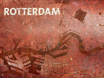 Waterkaart Rotterdam van Frans Blok
