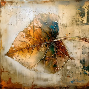 Herbst: Herbstblatt in Mischtechnik