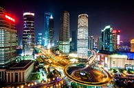 Shanghai in de avond van Marcel Samson thumbnail