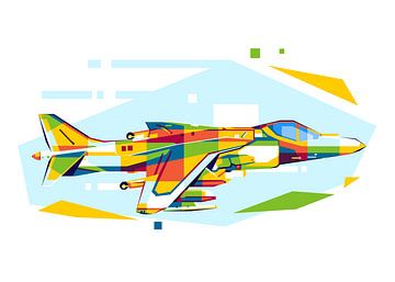 Hawker Siddeley Harrier in WPAP Illustratie van Lintang Wicaksono