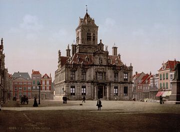 Hôtel de ville, Delft sur Vintage Afbeeldingen