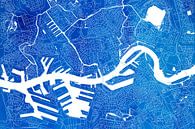 Rotterdam Stadskaart | Blauwe Aquarel van WereldkaartenShop thumbnail