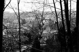 Uitzicht op een pretpark