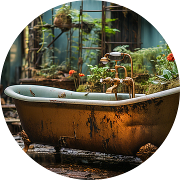Verlaten plaatsen Koperen badkuip in een badkamer van Animaflora PicsStock