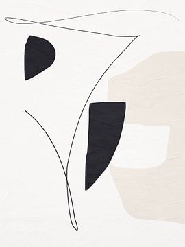 Organische abstracte kunst - aardse tinten van Online Arts