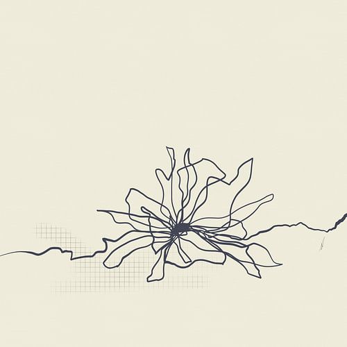 Blooming3, digitale one-line drawing