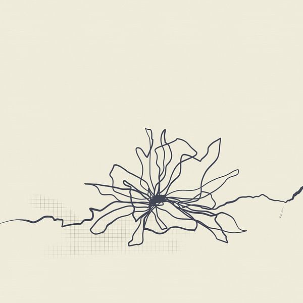 Blooming3, digital one-line drawing by AnkieArt
