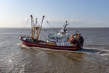 Pêcheur sur la mer des Wadden sur Klaas Doting