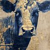 Vache en or et bleu sur Thea