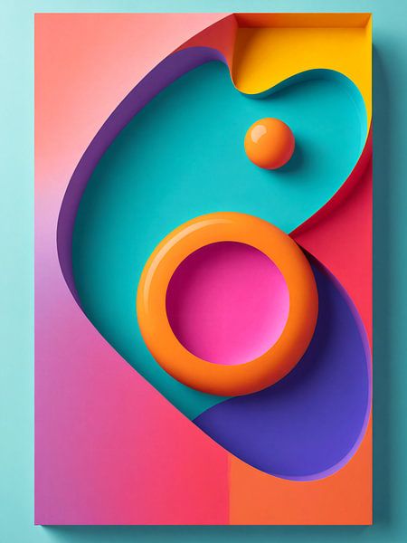 Abstracte 3D vormen in kader van Hilde Remerie Photography and digital art